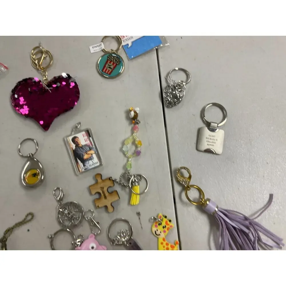 Vtg Mixed Lot of 15+ Novelty Keychains Cute Animals Tassel Beaded Souvenir